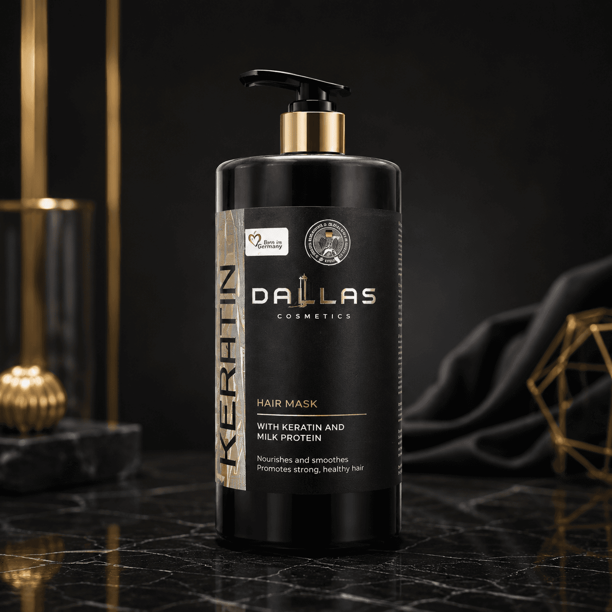 Маска д/волос "Dalas" с дозатором "With keratin and milk protein" 1000 мл (6 шт)