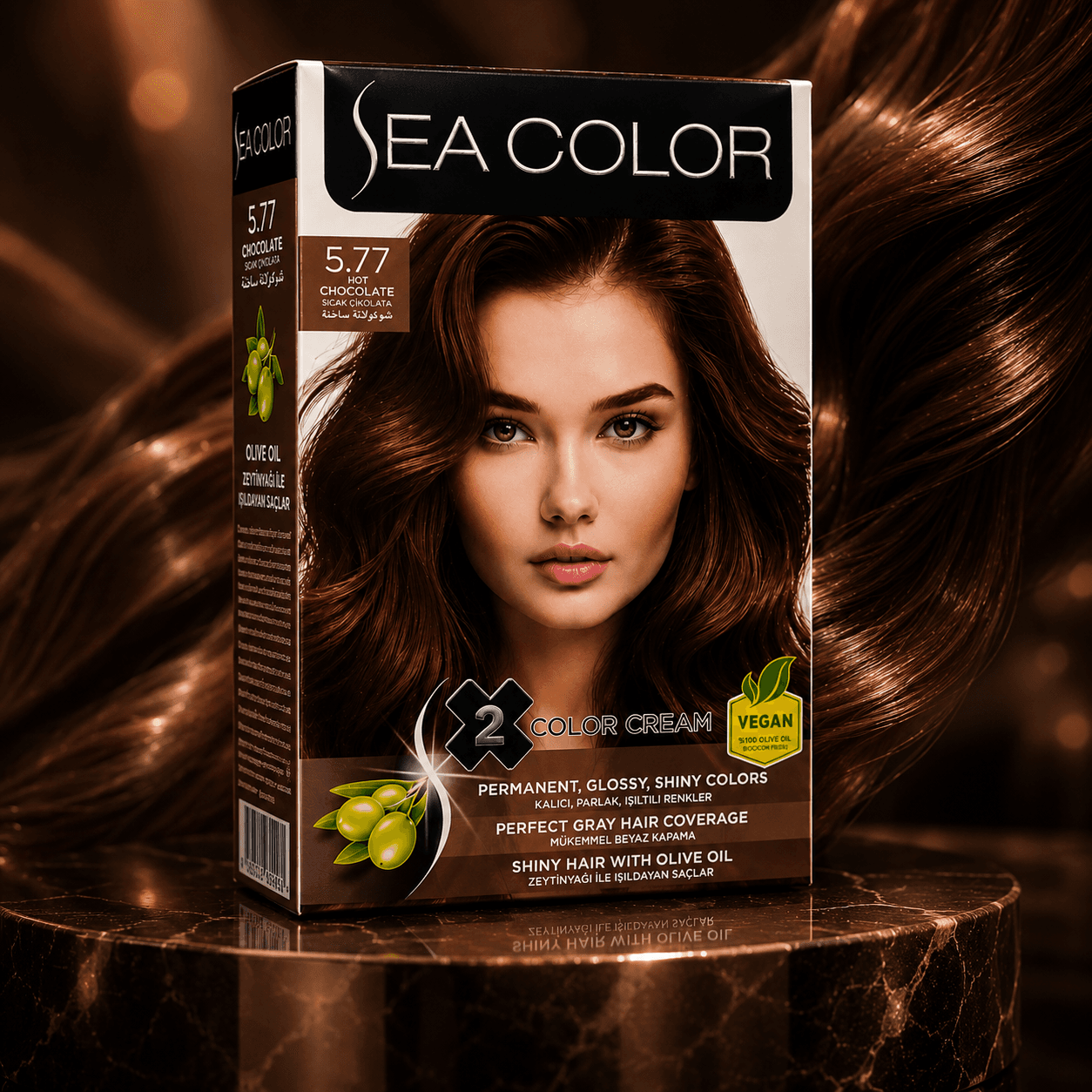 Sea Color («Си колор») — стойкая крем-краска для волос, 185 мл — 5.77 "Коричневый" 185 мл