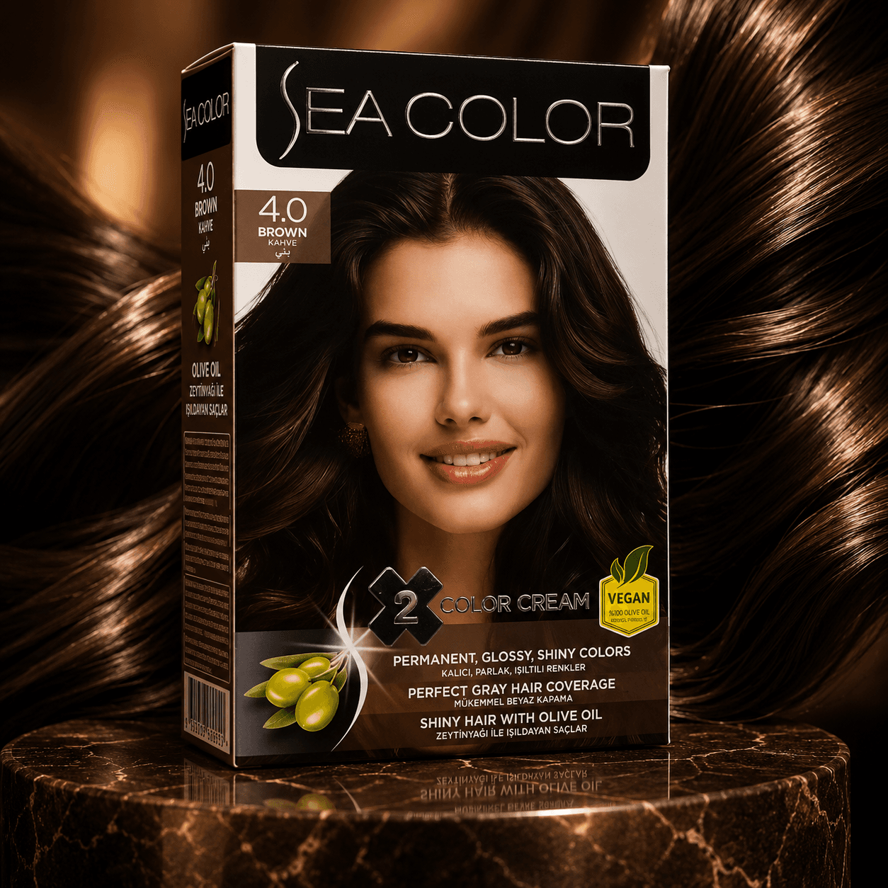 Sea Color («Си колор») — стойкая крем-краска для волос, 185 мл — 4.0 "Каштан" 185 мл