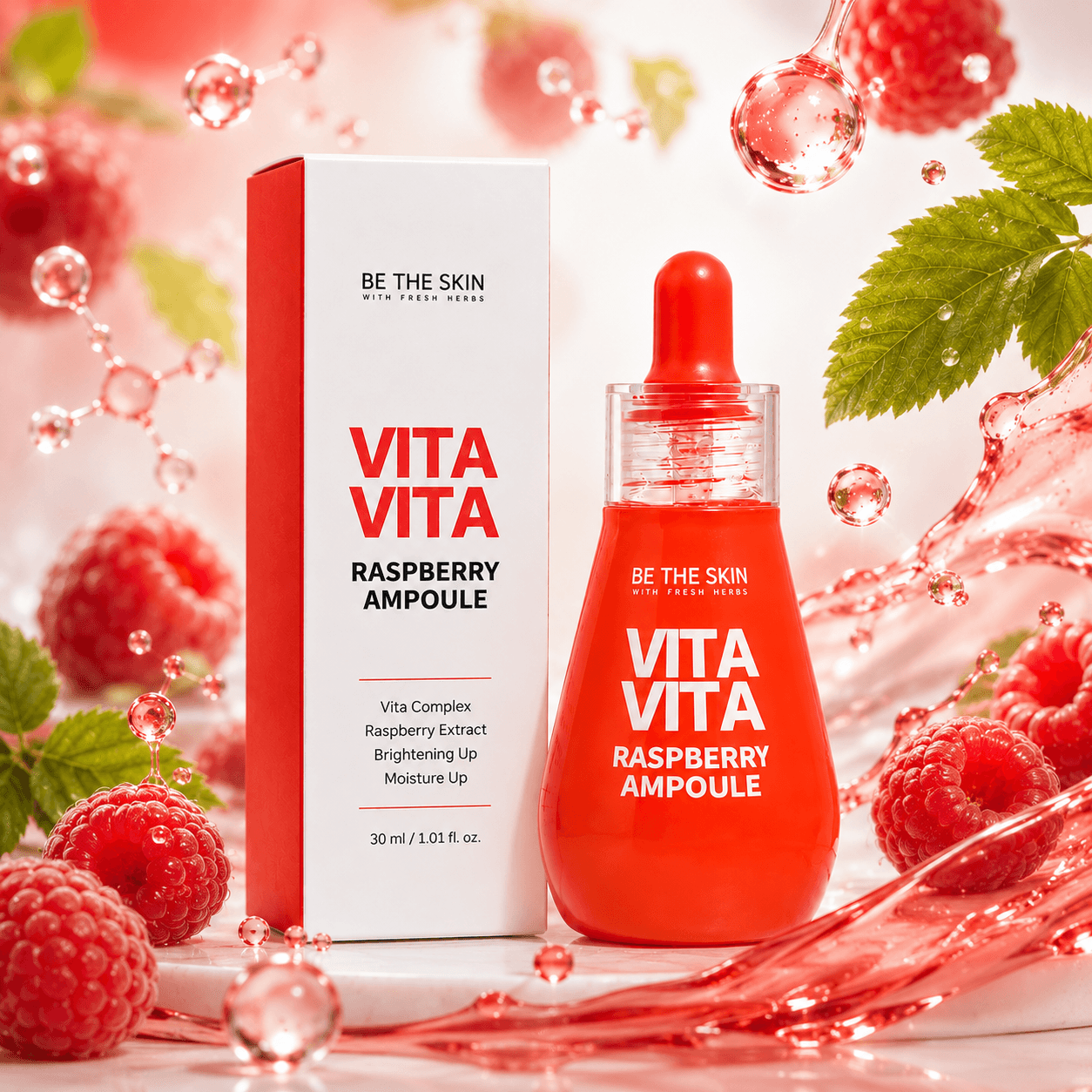 Be The Skin Vitavita Raspberry — осветляющая ампула с малиной
