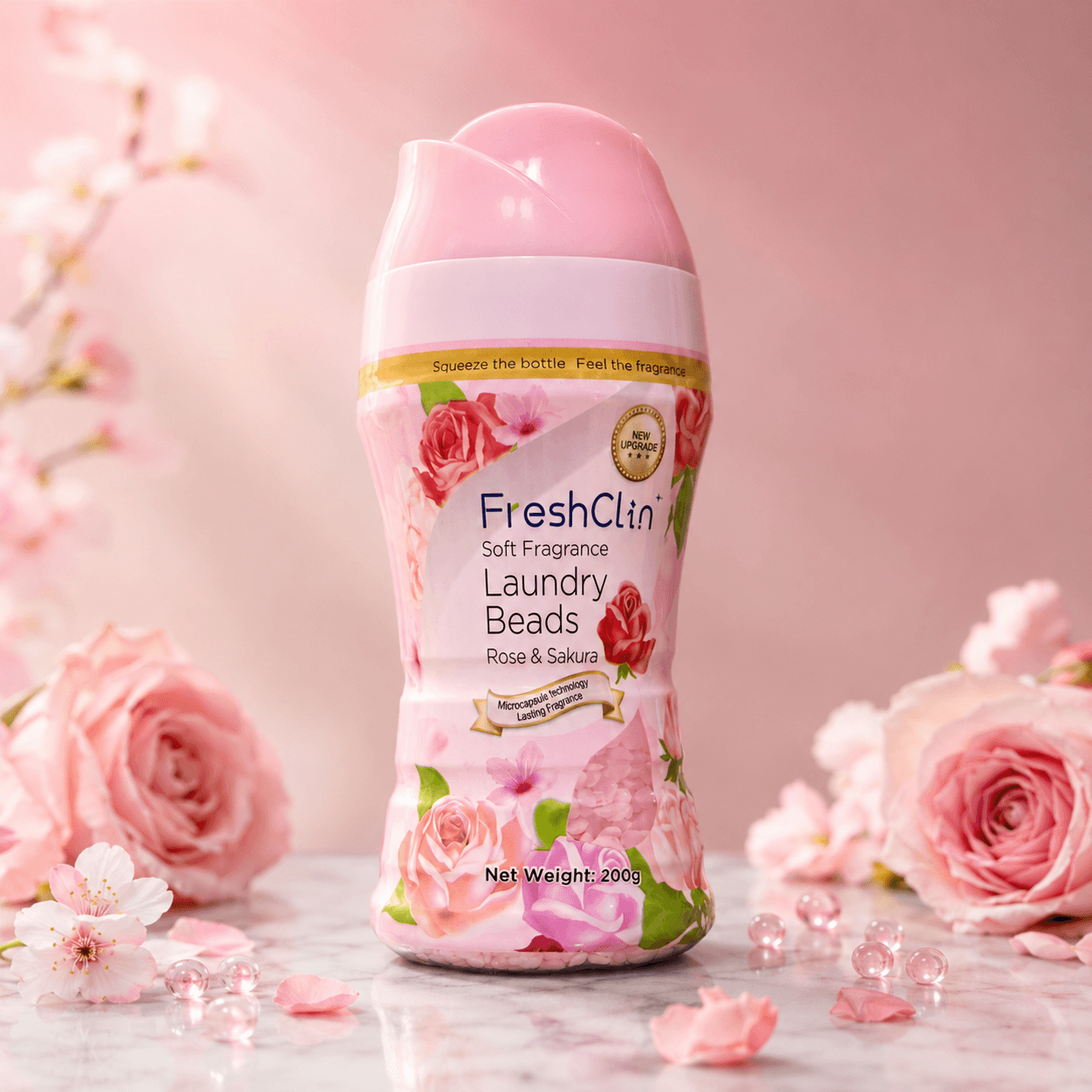 FreshClin — ароматизатор для белья (fragrance beads), «Rose», 200 г