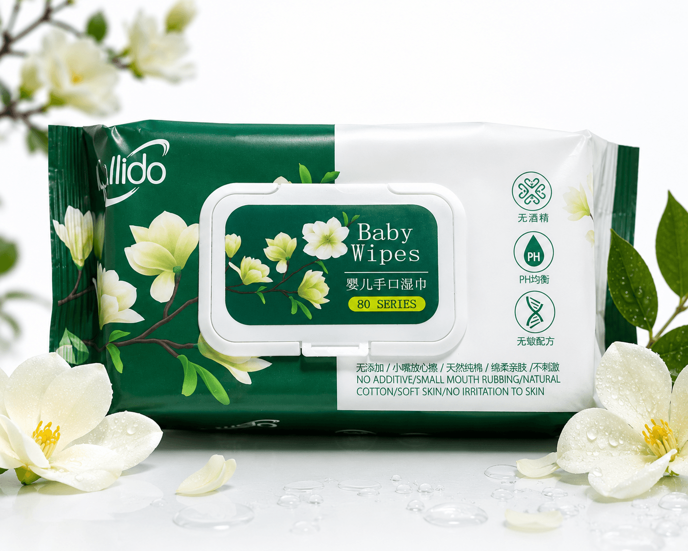 Влажные салфетки детские (Baby wipes) — Алидо IZHAAR 80 шт . Большой