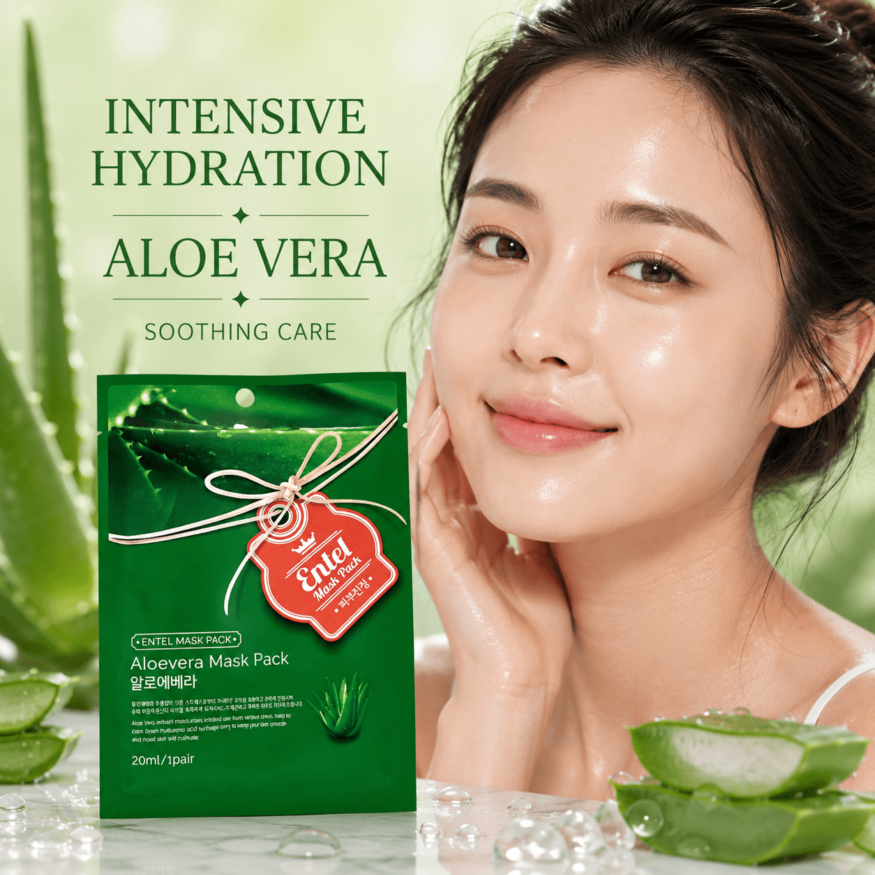 Entel тканевая маска для лица «Aloevera»