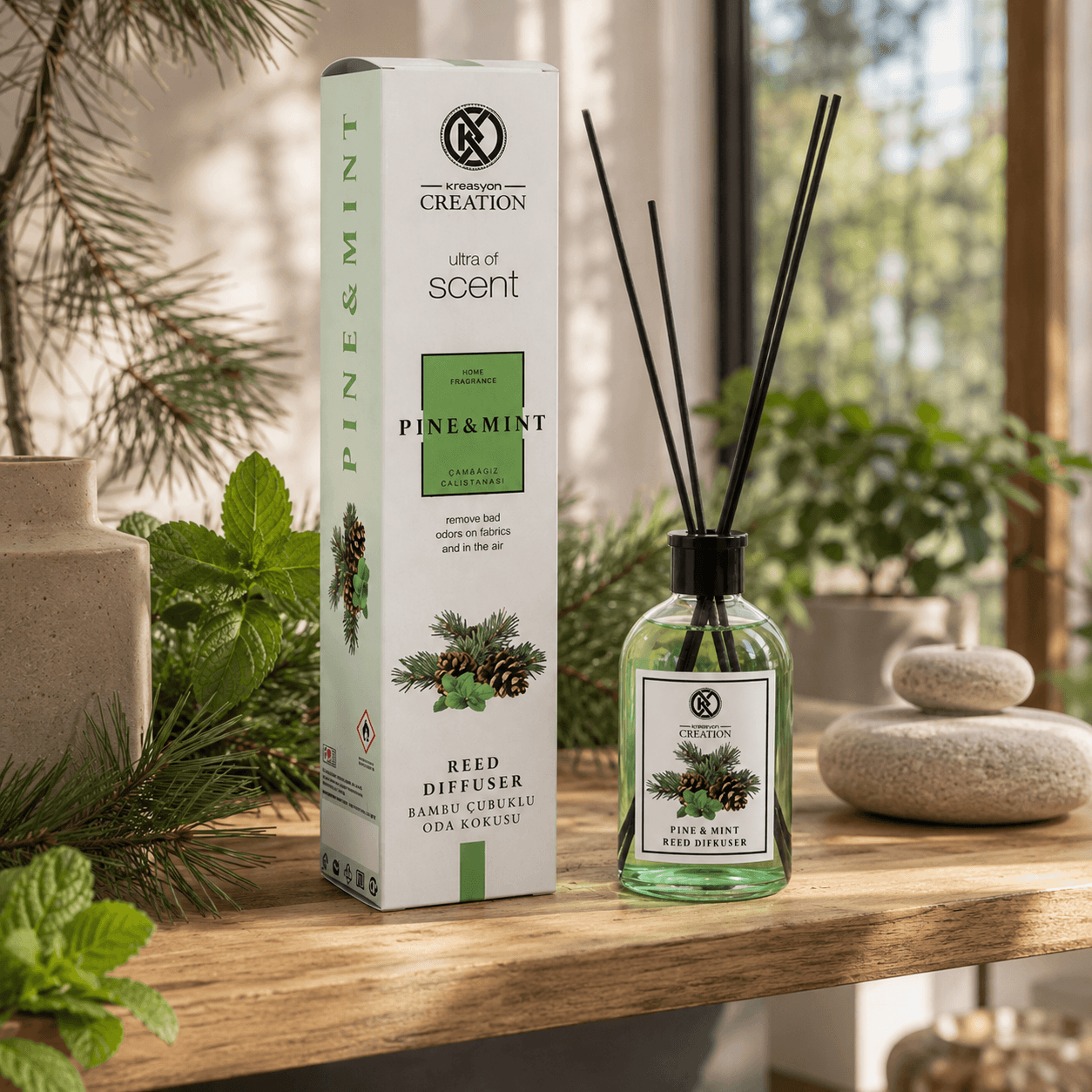 Kreasyon Creation — аромадиффузор для дома, «Pine & Mint», 115 мл