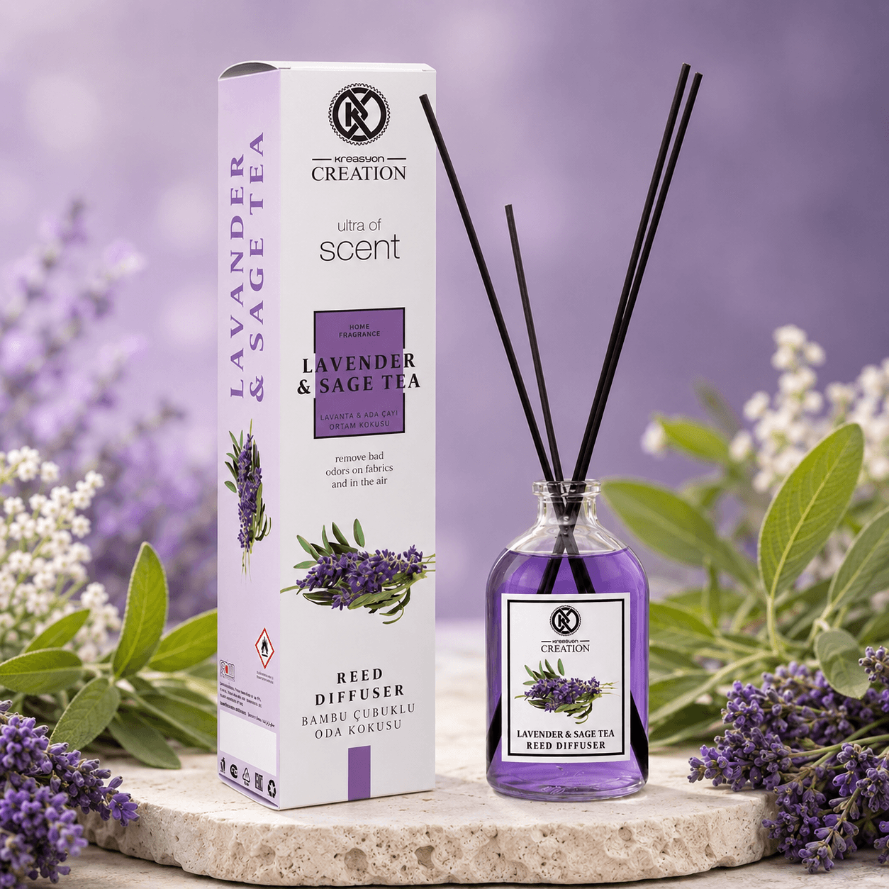 Kreasyon Creation — аромадиффузор для дома, «Lavender & Sage Tea», 115 мл