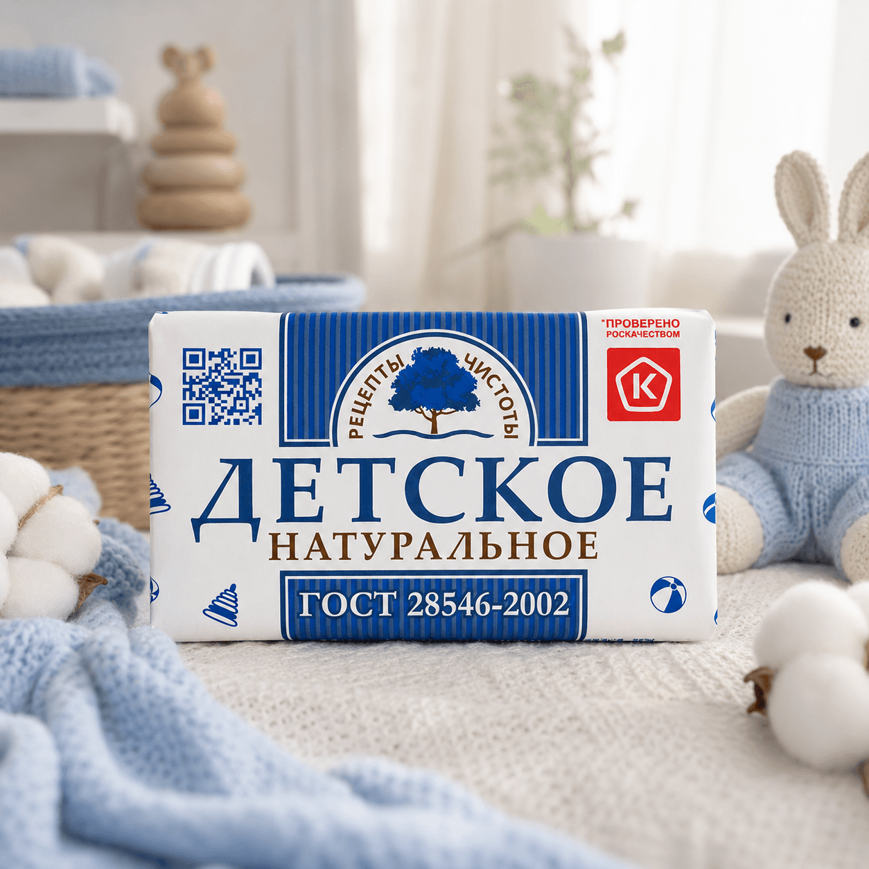 «Рецепты чистоты» — туалетное мыло ординарное, Детское для купания, 180 г