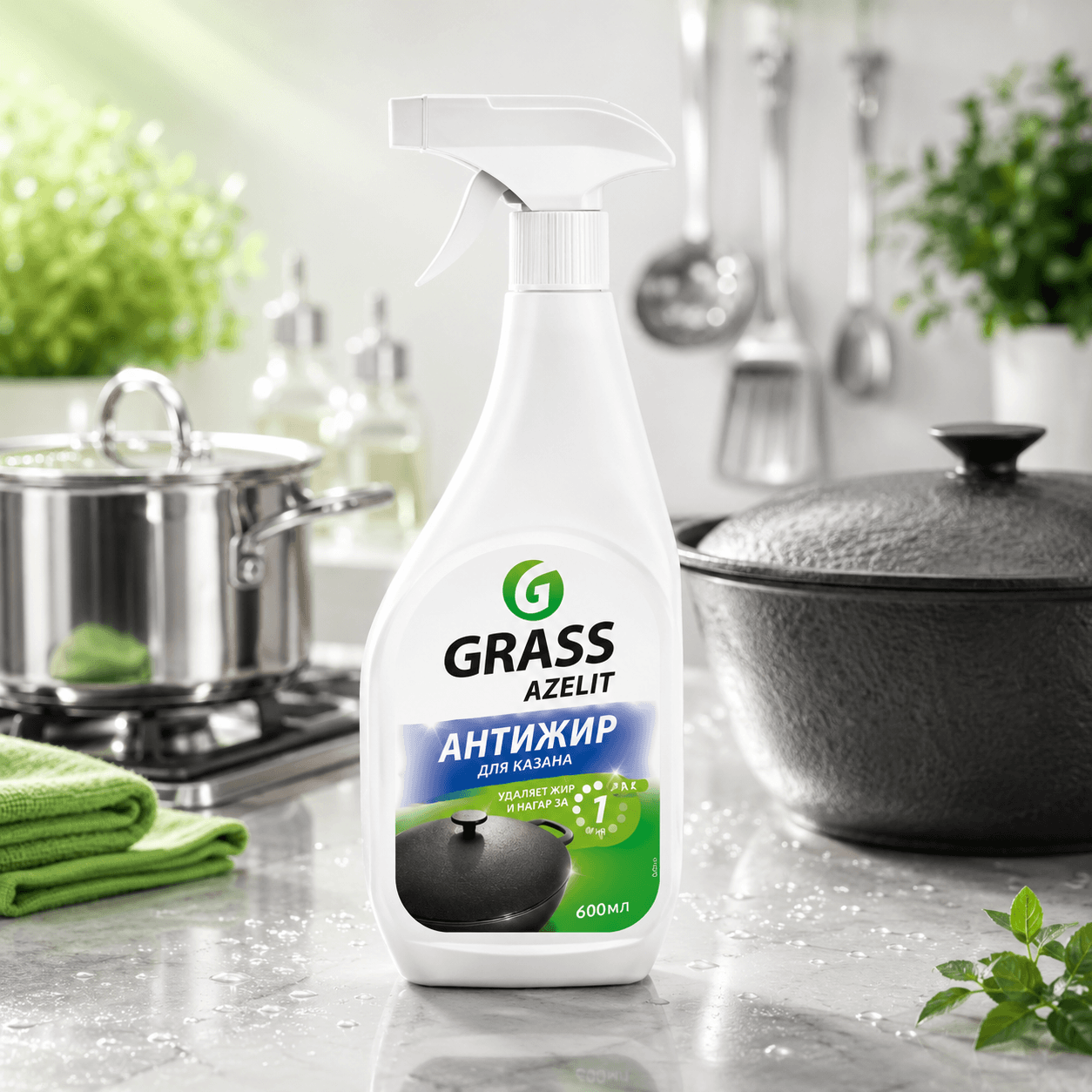 Grass Azelit — антижир для казанов и грилей, 600 мл