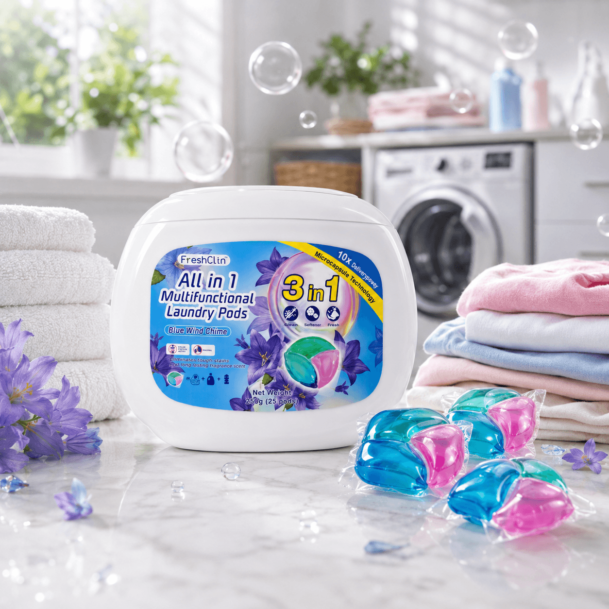 FreshClin 3 в 1 — капсулы для стирки, Капсула, 250 г