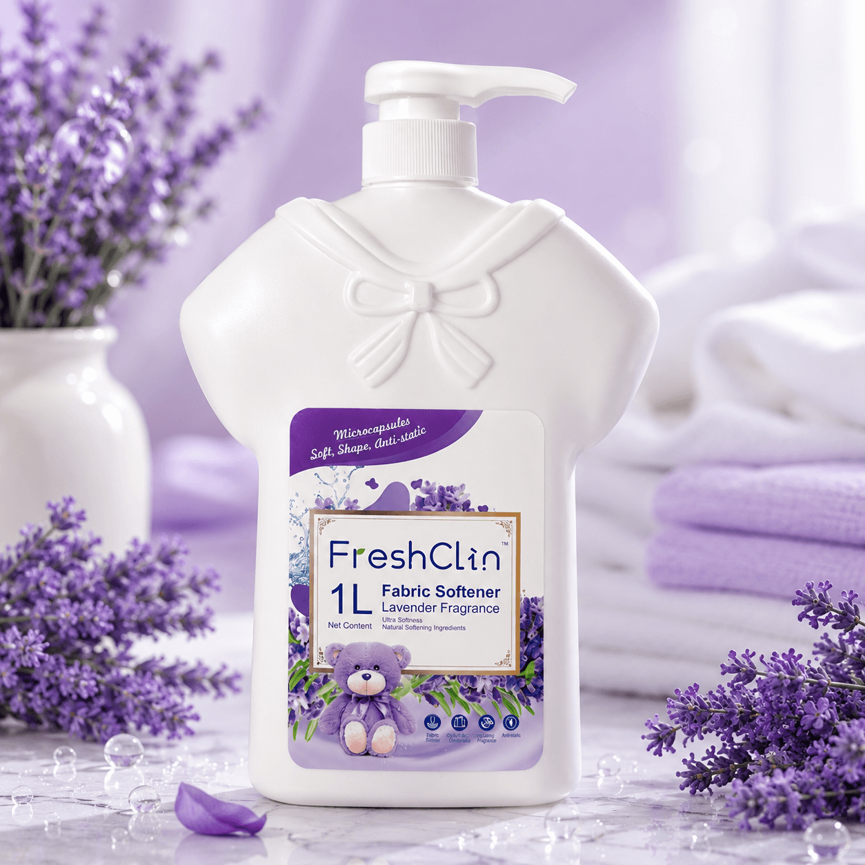 FreshClin — кондиционер (смягчитель) для белья «Lavender», 1000 мл