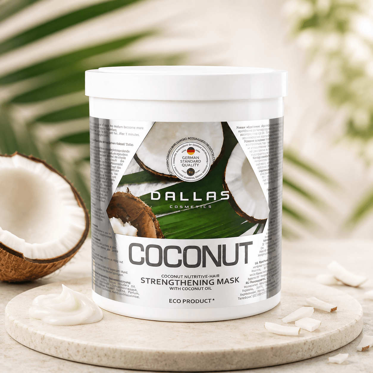 DALAS Coconut — укрепляющая маска для блеска волос с кокосовым маслом, 1000 мл