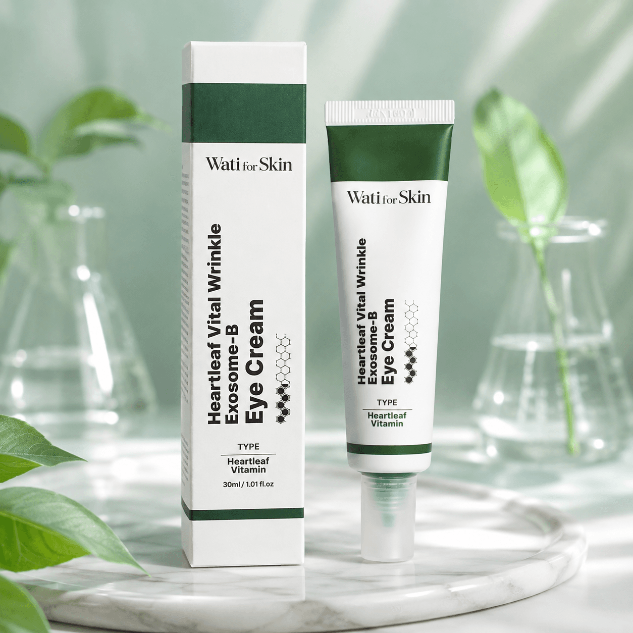 Wati For Skin Heartleaf Vital Wrinkle Exosome-B Eye Cream — антивозрастной крем глаз, 30 мл