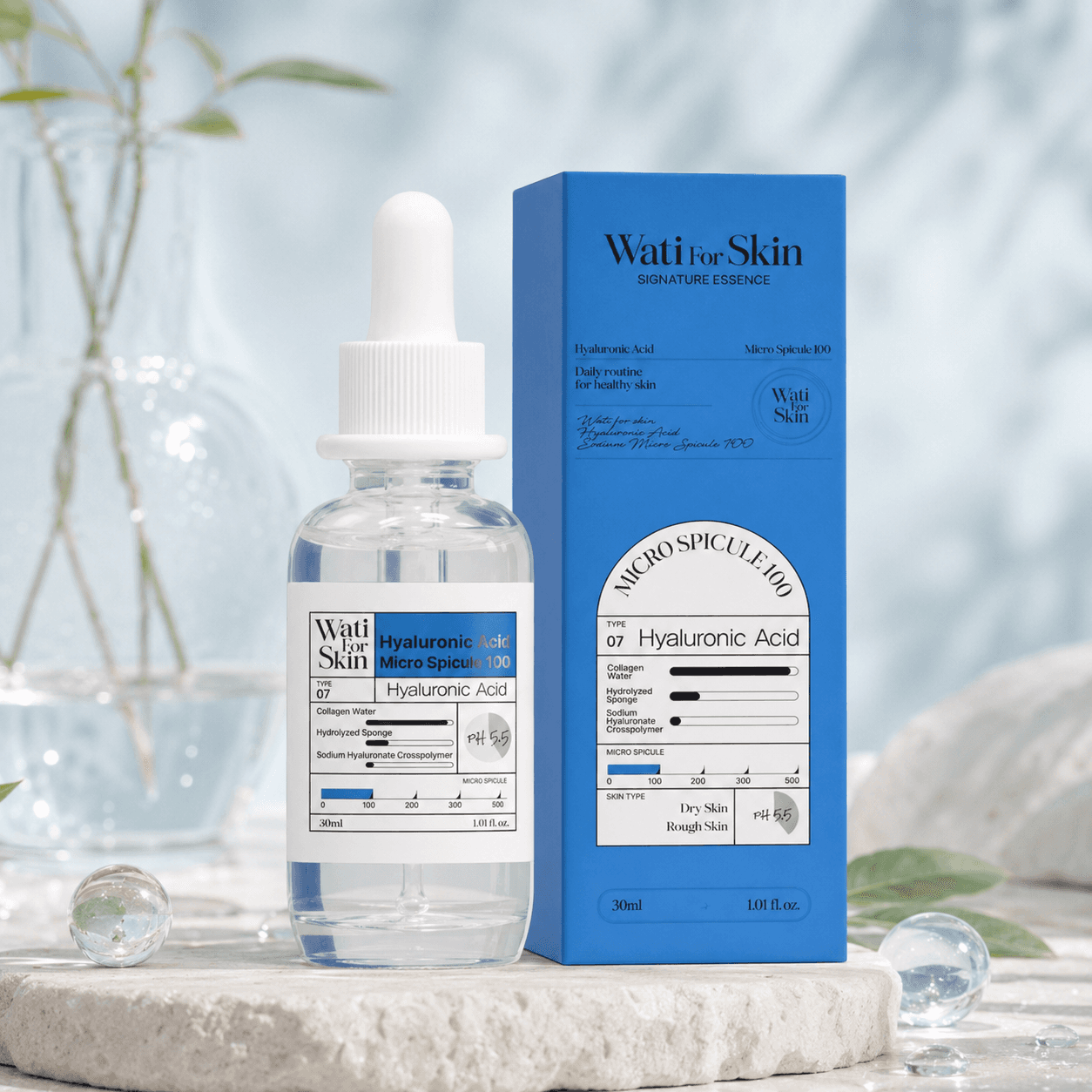 Wati For Skin Hyaluronic Acid Essenсe Micro Spicule 100 — эссенция для лица, 30 мл