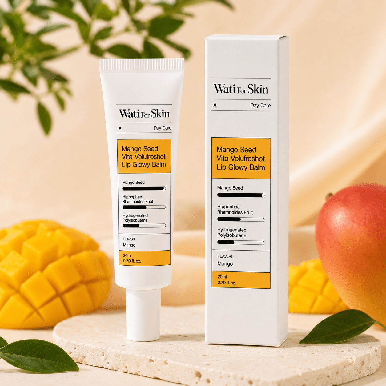 Wati For Skin Mango Seed Vita Volufroshot Lip Glowy Balm — бальзам для губ, 20 мл