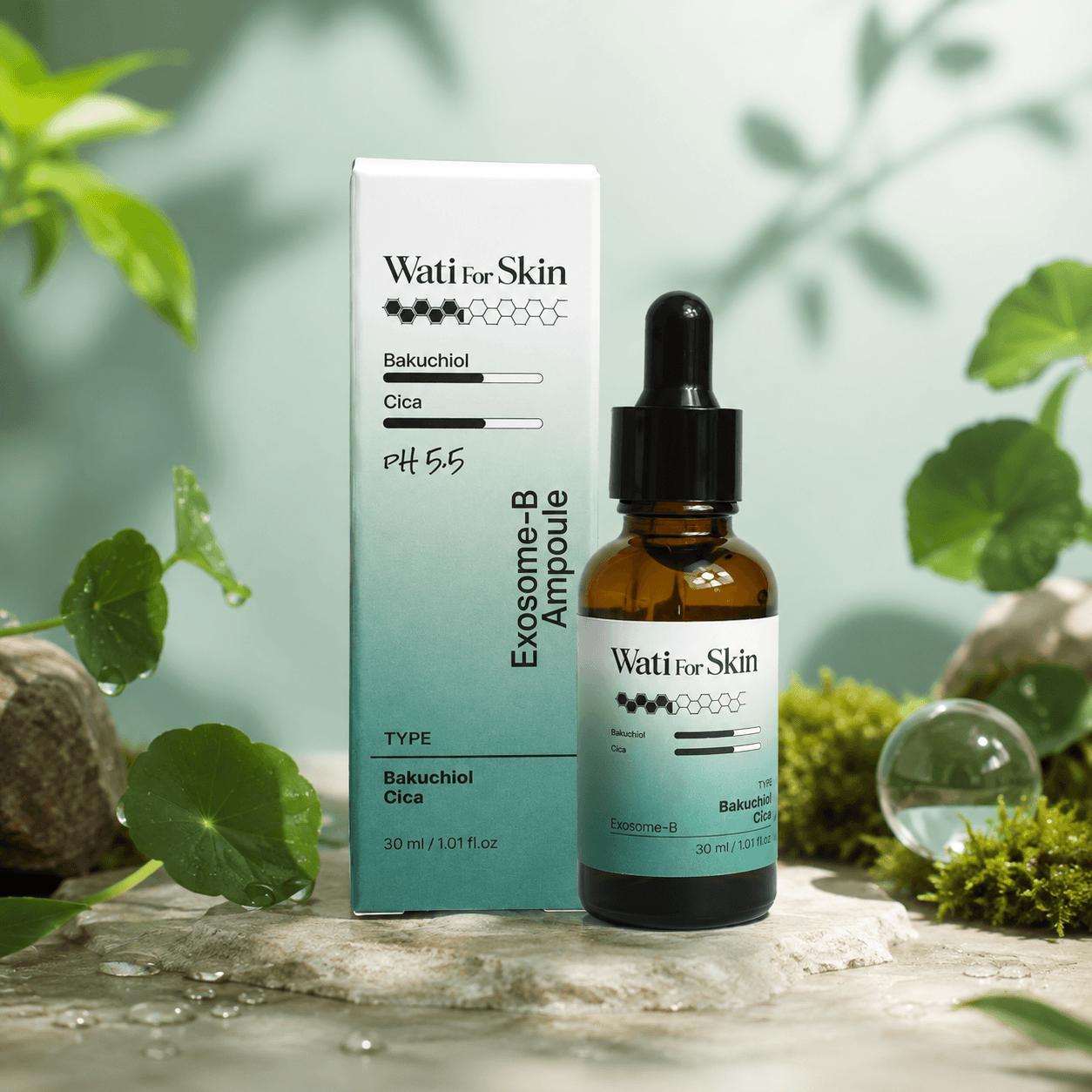 Wati For Skin Bakuchiol Barrier Cica Exosome-B Ampoule — ампула с бакучиолом, 30 мл