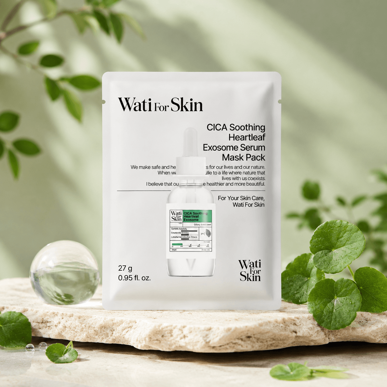 Wati For Skin CICA Soothing Heartleaf Exosome Serum Mask Pack — маска для лица
