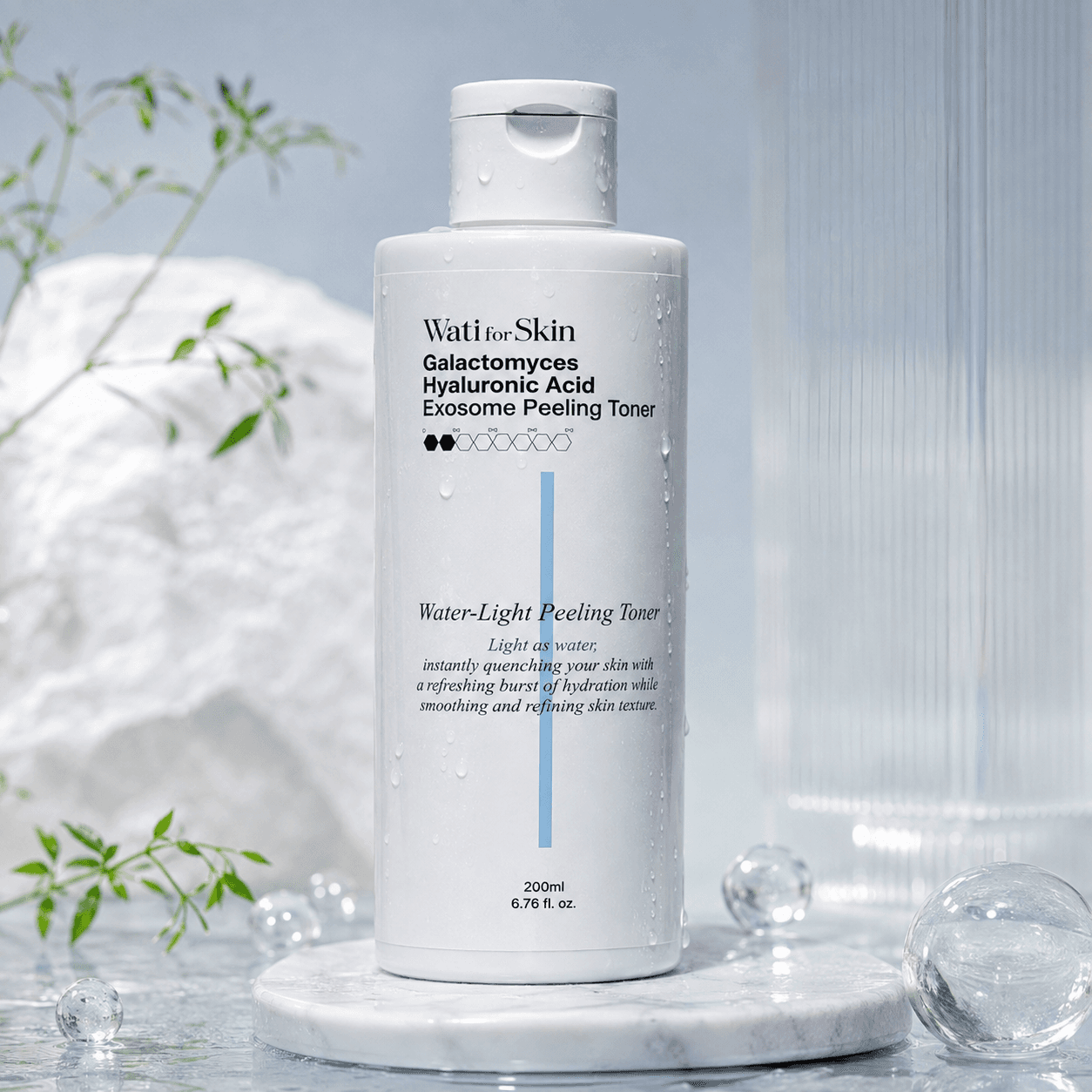 Wati For Skin Galactomyces Hyaluronic Acid Exosome Peeling Toner — пилинг тонер, 200 мл