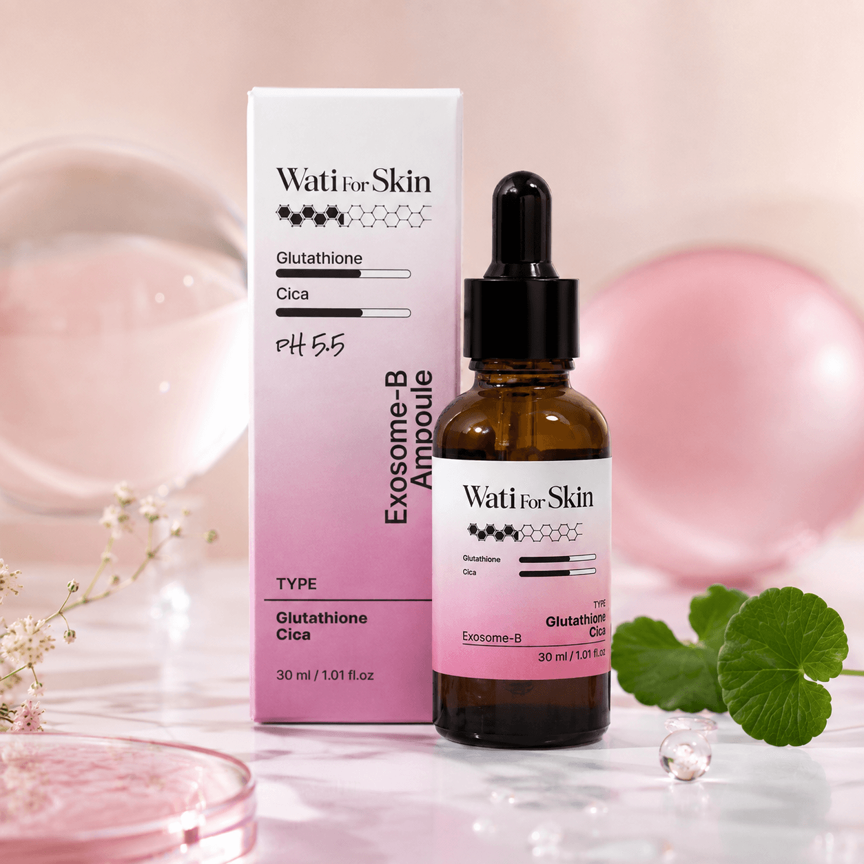 Wati For Skin Glutathione Cica Blemish Exosome-B Ampoule — сыворотка для лица, 30 мл