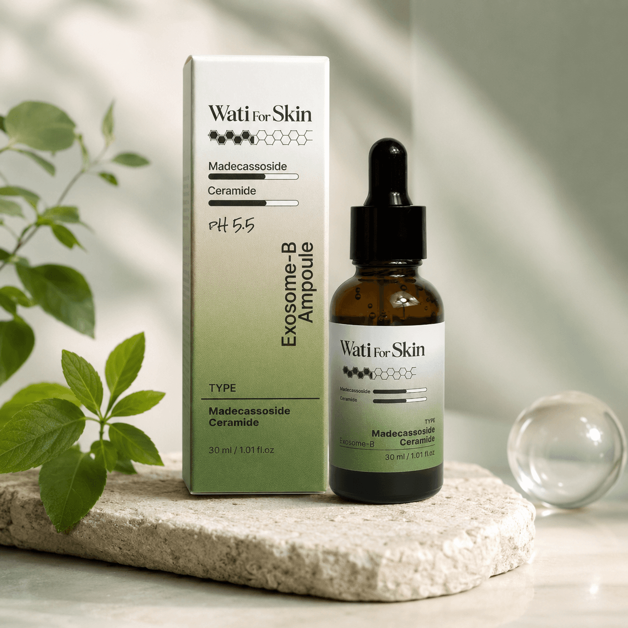 Wati For Skin Madecassoside Ceramide Exosome-B Ampoule — сыворотка, 30 мл