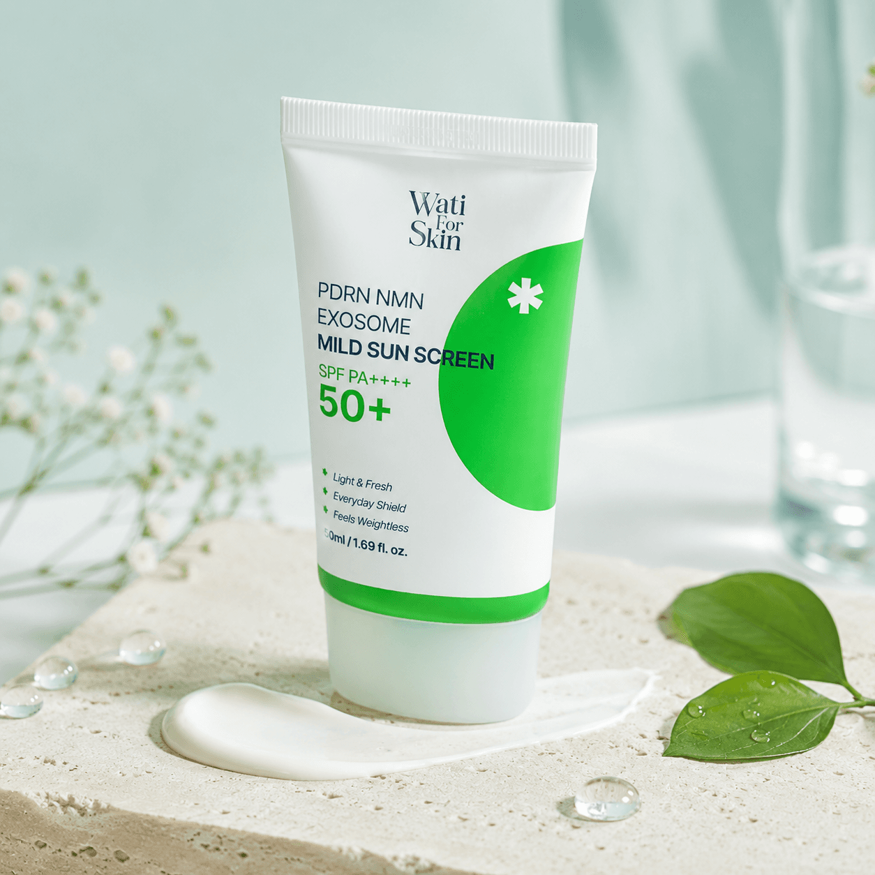 Wati For Skin PDRN NMN Exosome Mild Sunscreen SPF50+ — солнцезащитный крем