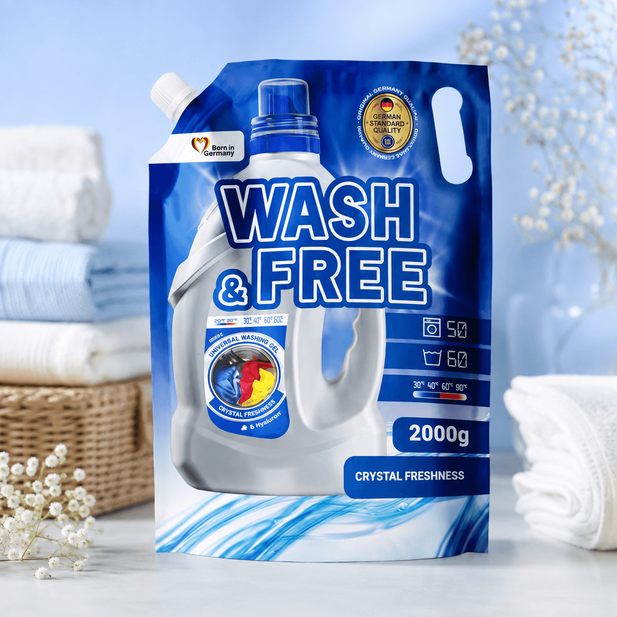 W&F — гель для стирки, универ. 2000 г дойпак