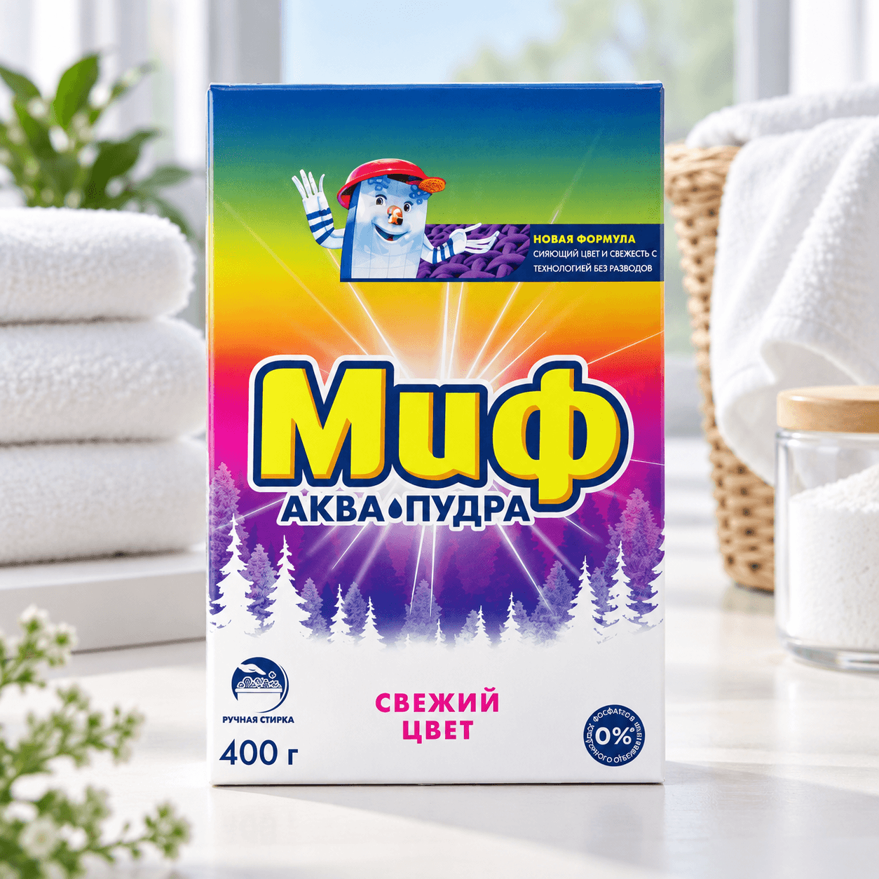 Миф — стиральный порошок для ручной стирки «Аква Пудра», 400 г