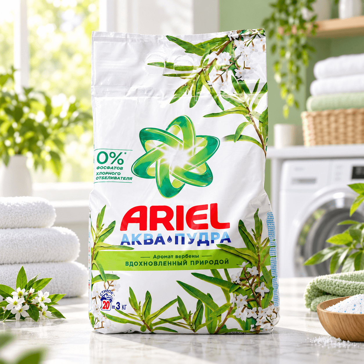 Ariel — стиральный порошок автомат «Вербена», 3 кг