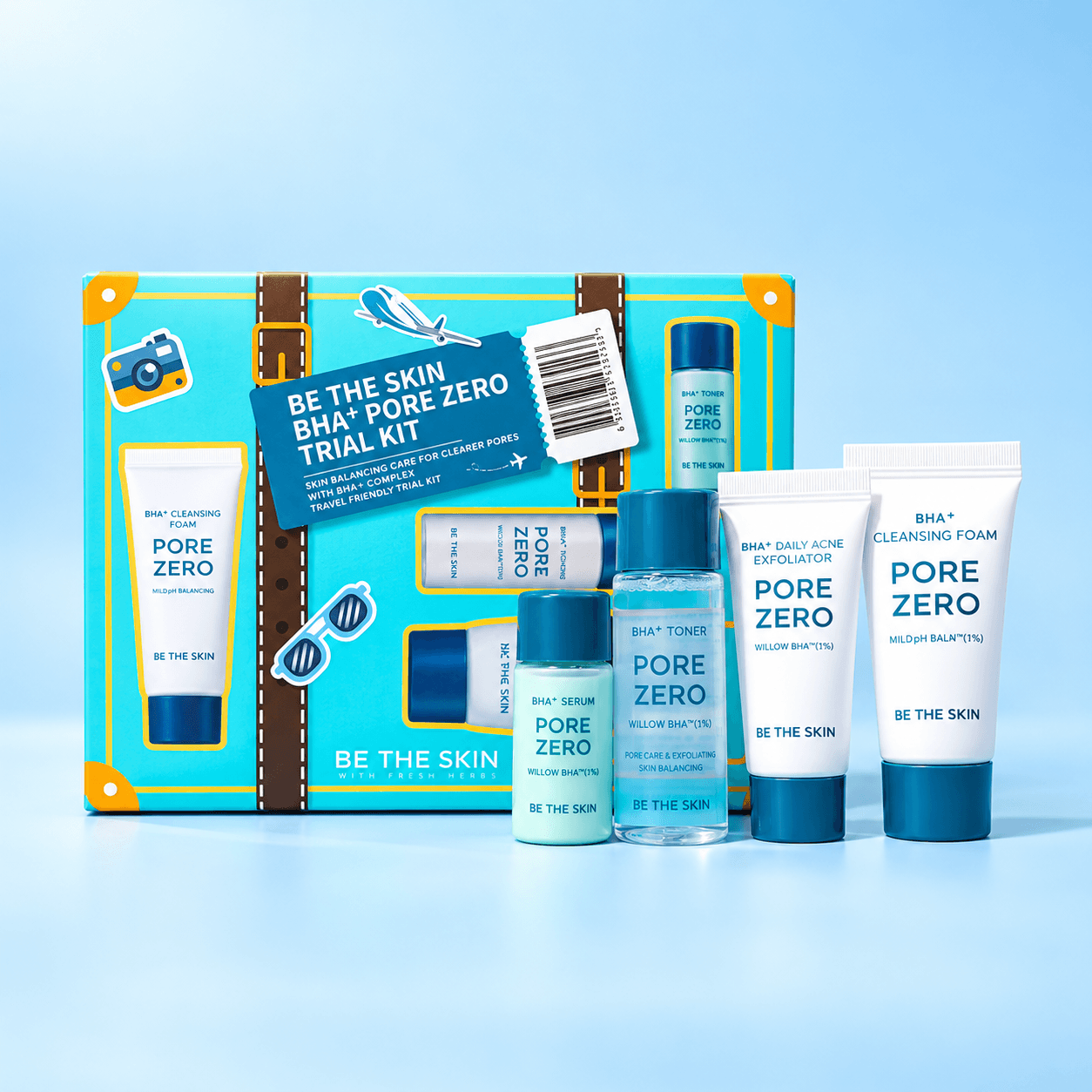 Be The Skin BHA+ Pore Zero Trial Kit - набор для ухода за порами, 4 предмета