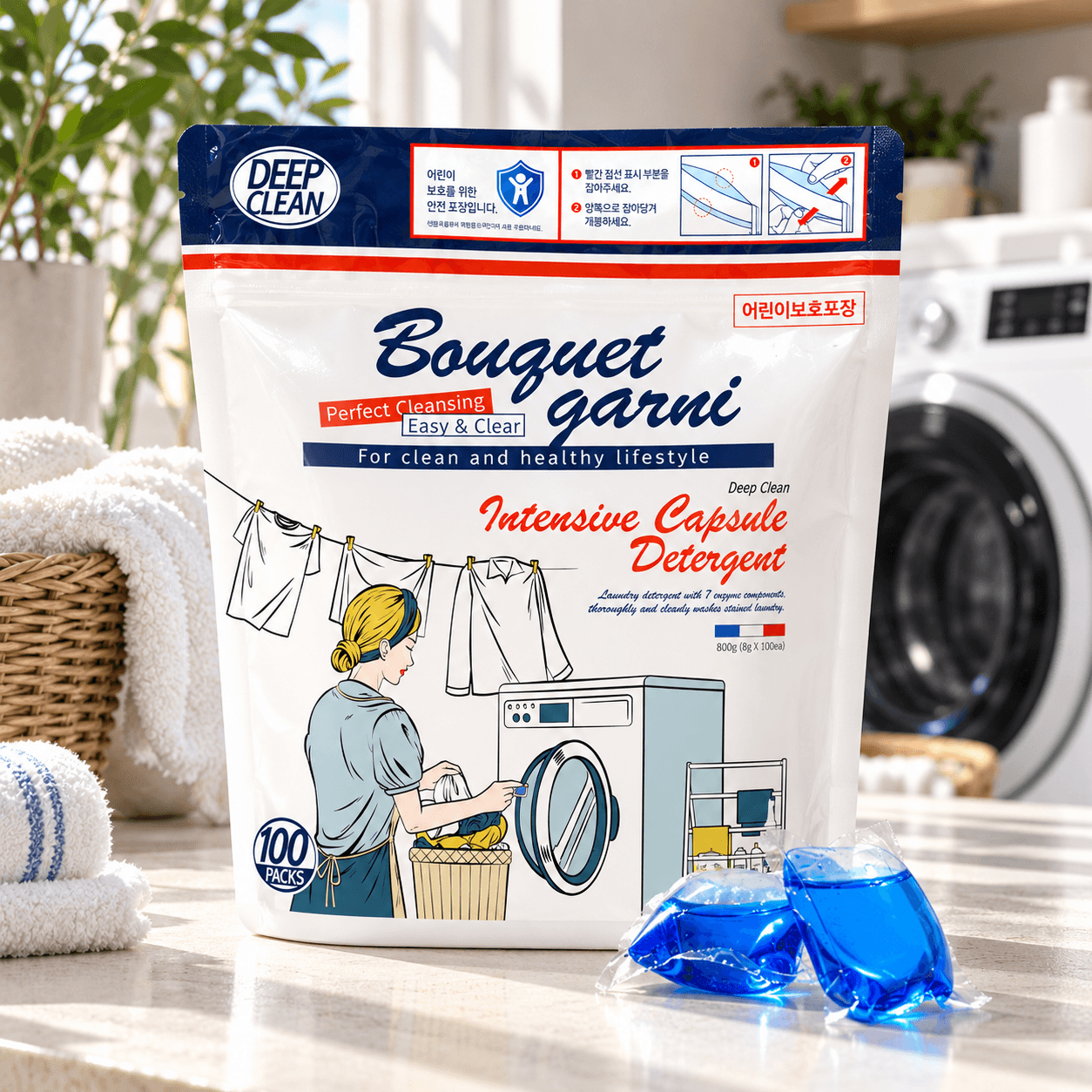 Bouquet Garni — капсулы для стирки «Deep Clean», 100 шт (800 г)